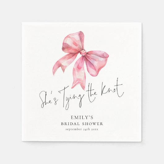 Pink Bow Sie bindet das Brautparty des Knotens Serviette (Vorderseite)