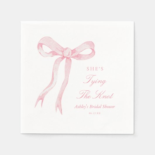 Pink Bow Sie bindet das Brautparty des Knotens Serviette (Vorderseite)
