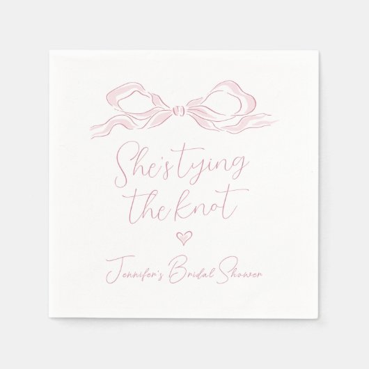 Pink Bow Sie bindet das Brautparty des Knotens Serviette (Vorderseite)