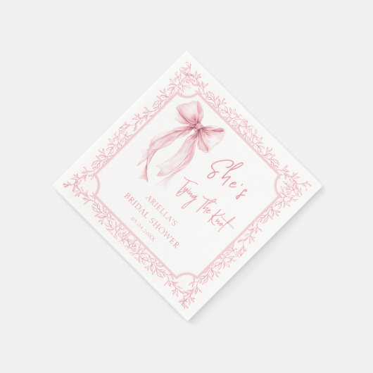 Pink Bow Sie bindet das Brautparty des Knotens Serviette (Ecke)