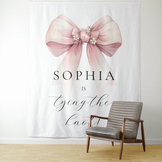 Pink Bow Sie bindet das Brautparty des Knotens Wandteppich (Beispiel)