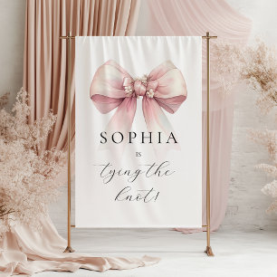 Pink Bow Sie bindet das Brautparty des Knotens Wandteppich