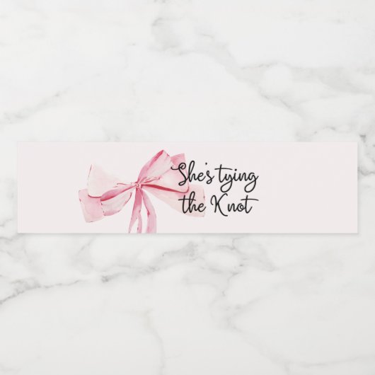 Pink Bow Sie bindet das Brautparty des Knotens Wasserflaschenetikett (Einzelnes Label)