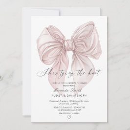 Pink Bow Sie bindet das Foto QR Bridal Einladung
