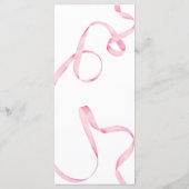 Pink Bow Sie bindet das Knot-Brautparty-Menü Menükarte (Rückseite)