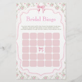Pink Bow Sie bindet das Knot-Bridal-Bingo-Spiel (Vorderseite)