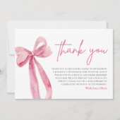 Pink Bow Sie bindet den Knoten Dankeschön-Karte Einladung (Vorderseite)