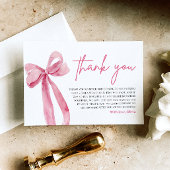 Pink Bow Sie bindet den Knoten Dankeschön-Karte Einladung