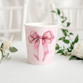 Pink Bow Sie bindet den Knoten eleganten Braut Pappbecher