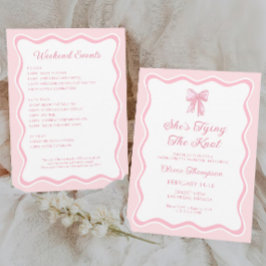 Pink Bow Sie bindet den Knoten-Junggeselinnen-Absc Einladung
