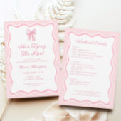 Pink Bow Sie bindet den Knoten-Junggeselinnen-Absc Einladung