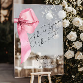 Pink Bow Sie bindet die Knot Bridal Willkommen Acrylschild
