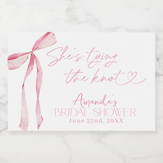 Pink Bow Sie bindet die Labels des Knochen-Brautpa Schaumweinetikett (Einzelnes Label)