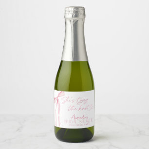 Pink Bow Sie bindet die Labels des Knochen-Brautpa Schaumweinetikett