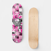 Pink Bow Skull Skateboard (Vorderseite)