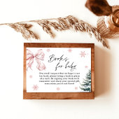 Pink Bow Snowflake Babyduschbücher für Babykarte Einladung