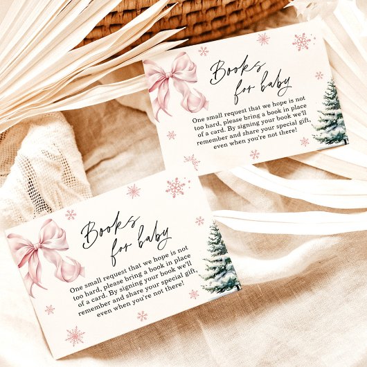 Pink Bow Snowflake Babyduschbücher für Babykarte Einladung