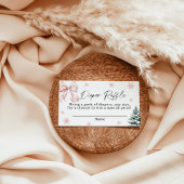 Pink Bow Snowflake Diaper Raffekarte, Winter Baby Begleitkarte