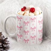 Pink Bow & Snowflake Weihnachtsfeiertag Tasse