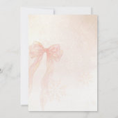 Pink Bow Snowflake Winter Onederland 1st Birthday Einladung (Rückseite)