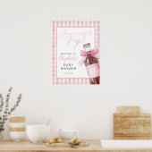 Pink Bow Soda Bottle Baby Shower Welcome Sign Poster (Küche)