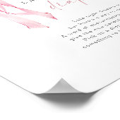 Pink Bow Spate Night Diapers Game Sign Girl Blush Poster (Ecke)