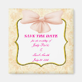 Pink Bow speichert das Datumsfenster Magnet (Vorne)