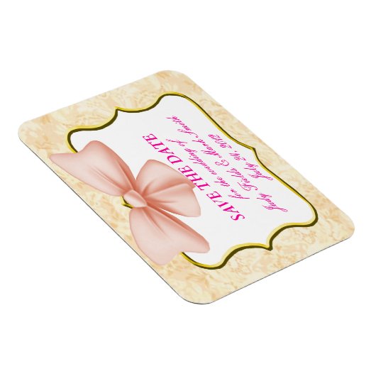 Pink Bow speichert das Datumsfenster Magnet (Rechte Seite)