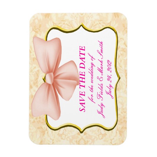 Pink Bow speichert das Datumsfenster Magnet (Vertikal)