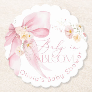 Pink Bow Spring Wildblumen Baby in Bloom Untersetzer