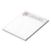 Pink Bow & Stethoscope Personalisiert Notizblock (Rotiert)