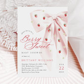 Pink Bow Strawberries Kinderdusche Einladung