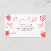 Pink Bow Strawberry Baby Dusche Windelwanne Windel Begleitkarte (Vorderseite)