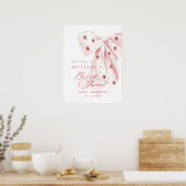 Pink Bow Strawberry Baby Shower Poster (Küche)