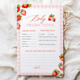 Pink Bow Strawberry Baby Shower Predictions Spiel