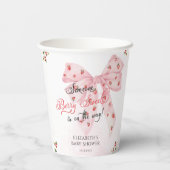 Pink Bow Strawberry Berry Sweet Baby Dusche Pappbecher (Rückseite)