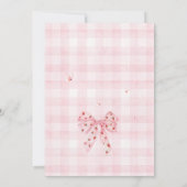 Pink Bow Strawberry Berry Sweet Girl Baby Dusche Einladung (Rückseite)