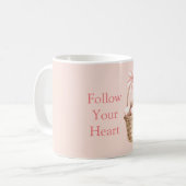 Pink Bow Strawberry Chocolate Hearts Basket Kaffeetasse (Vorderseite Links)
