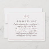 PInk Bow & Stripes-Bücher für die Babyverschlusska Einladung (Vorderseite)