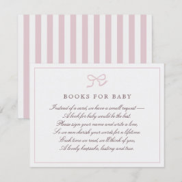 PInk Bow & Stripes-Bücher für die Babyverschlusska Einladung