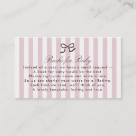 PInk Bow & Stripes-Bücher für die Babyverschlusska Visitenkarte
