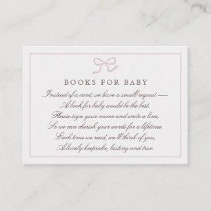PInk Bow & Stripes-Bücher für die Babyverschlusska Visitenkarte