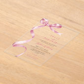 Pink Bow Sweet 16 Birthday  Acryleinladungen (Ablage )