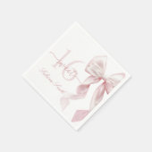 Pink Bow Sweet 16 Birthday Napkins Serviette (Ecke)