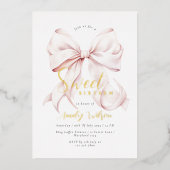 Pink Bow Sweet 16 Girl Foil Einladung (Vorderseite)