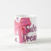 Pink Bow "Sweet Dreams" Glitzer Typografie Kaffeetasse (Mittel)