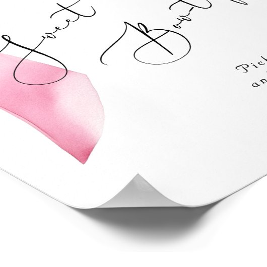 Pink Bow Sweet Little Bowtique Sweet Table Poster (Ecke)