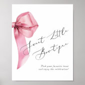 Pink Bow Sweet Little Bowtique Sweet Table Poster (Vorne)