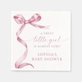 Pink Bow Sweet Little Girl Baby Dusche Serviette (Vorderseite)