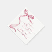 Pink Bow Sweet Little Girl Baby Dusche Serviette (Ecke)